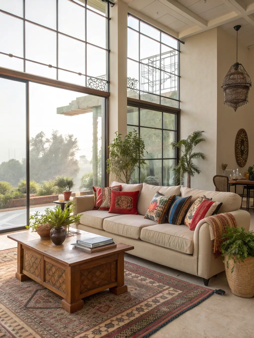 A stylishly designed communal lounge with comfortable seating, a fireplace, and large windows, creating a welcoming space for residents to socialize at ApexResidences.